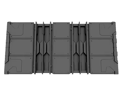 Foldable Heavy Duty Plastic Tray With Multiple Panels And Folding Joints For Transport Use 3d model