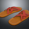 Red Cross Strap Slippers With Brown Sole For Casual Comfortable Wear