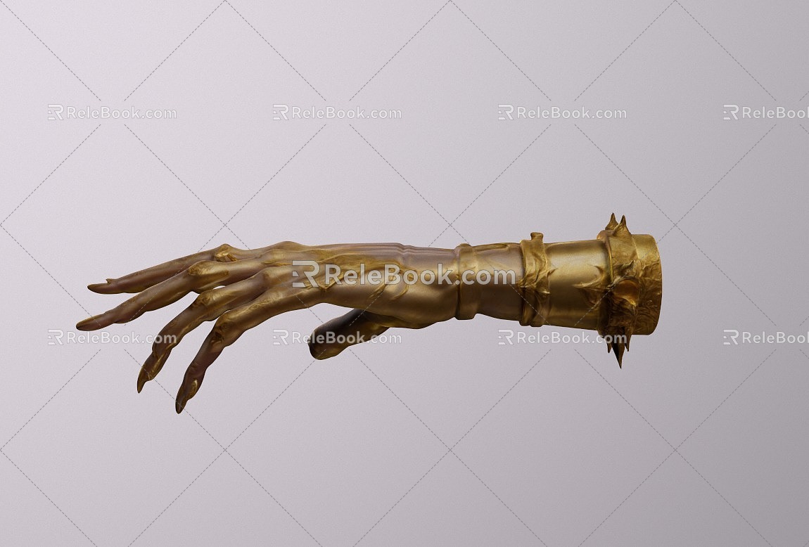 decorative hand gold silver gold body 3d model