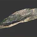 Detailed Landscape Model With Rock Terrain Green Vegetation And Natural Features