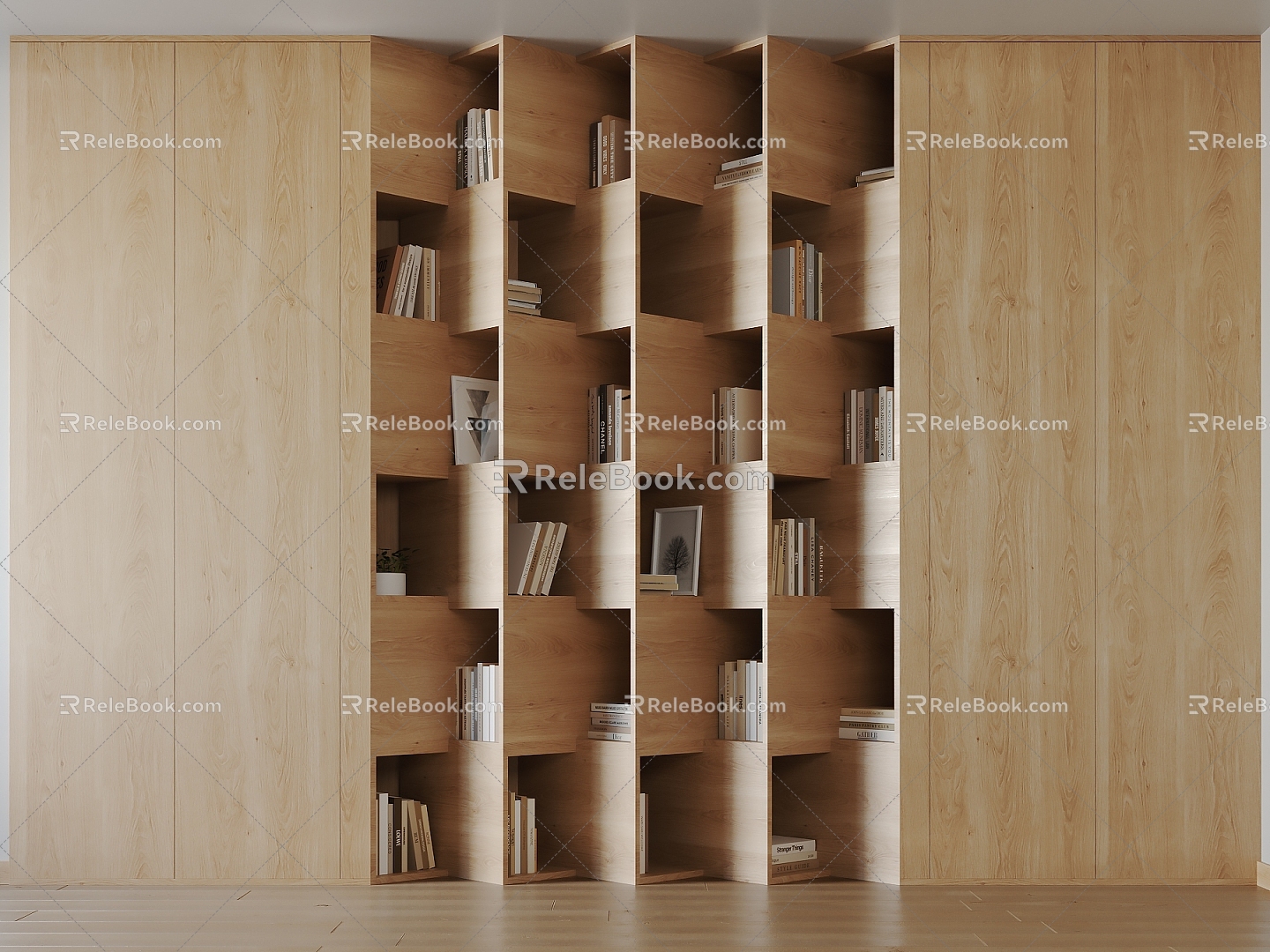 Quiet bookcase 3d model