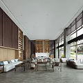New Chinese Style Negotiation Area Sales Office Negotiation Area 3d model