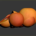 Fresh Ripe Whole And Sliced Blood Oranges With Reflection On Dark Background