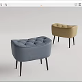 Modern Sofa Stool Low Stool Low Stamp 3d model