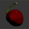 Fresh Red Chili Pepper With Green Stem And Shiny Smooth Surface 3d model