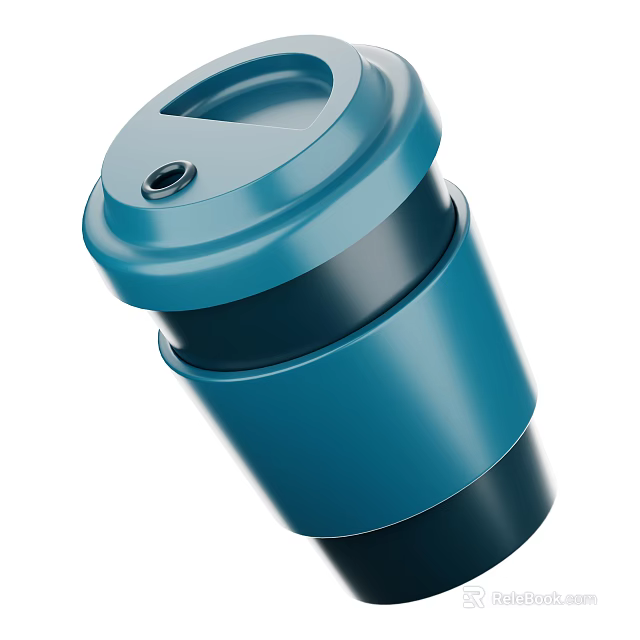 Blue Insulated Travel Cup For Keeping Hot And Cold Beverages Fresh 3d model 