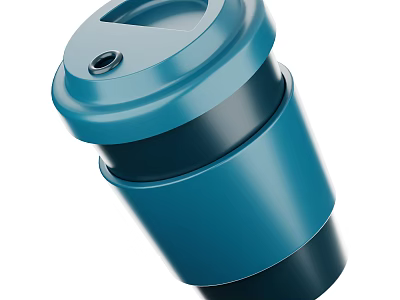 Blue Insulated Travel Cup For Keeping Hot And Cold Beverages Fresh 3d model