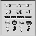Modern Downlights and Spotlights Featuring Various Designs And Black White Styles 3d model