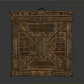 Rustic Vintage Wooden Storage Crate With Metal Cross Straps And Handles