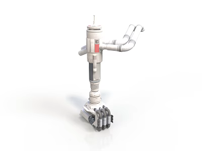 Industrial Robotic Arm Equipment With White Structure Red Indicator And Multiple Interfaces 3d model