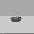 Modern Minimalist Decorative Ornament Set With Transparent Geometric Design And Black Base