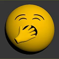 Cute Yellow Emoji Decorative Ornament Set With Laughing Expression And Hand Gesture