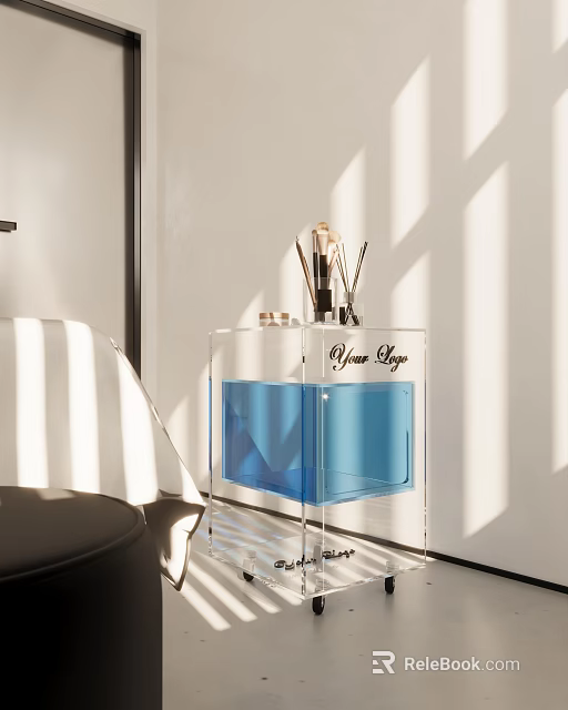 Clinic Outpatient Area With Transparent Organizer And Brushes 3d model 