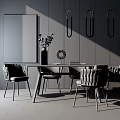 Modern Dining Table and Chair Combination 3d model