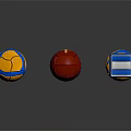 Different Types Of Colorful Sports Equipment With Volleyballs Football And Rubik's Cube