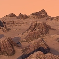 Desert Terrain Mountains 3d model