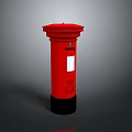 Red Vintage Postbox As Practical Household Item With Classic Design And Metal Base