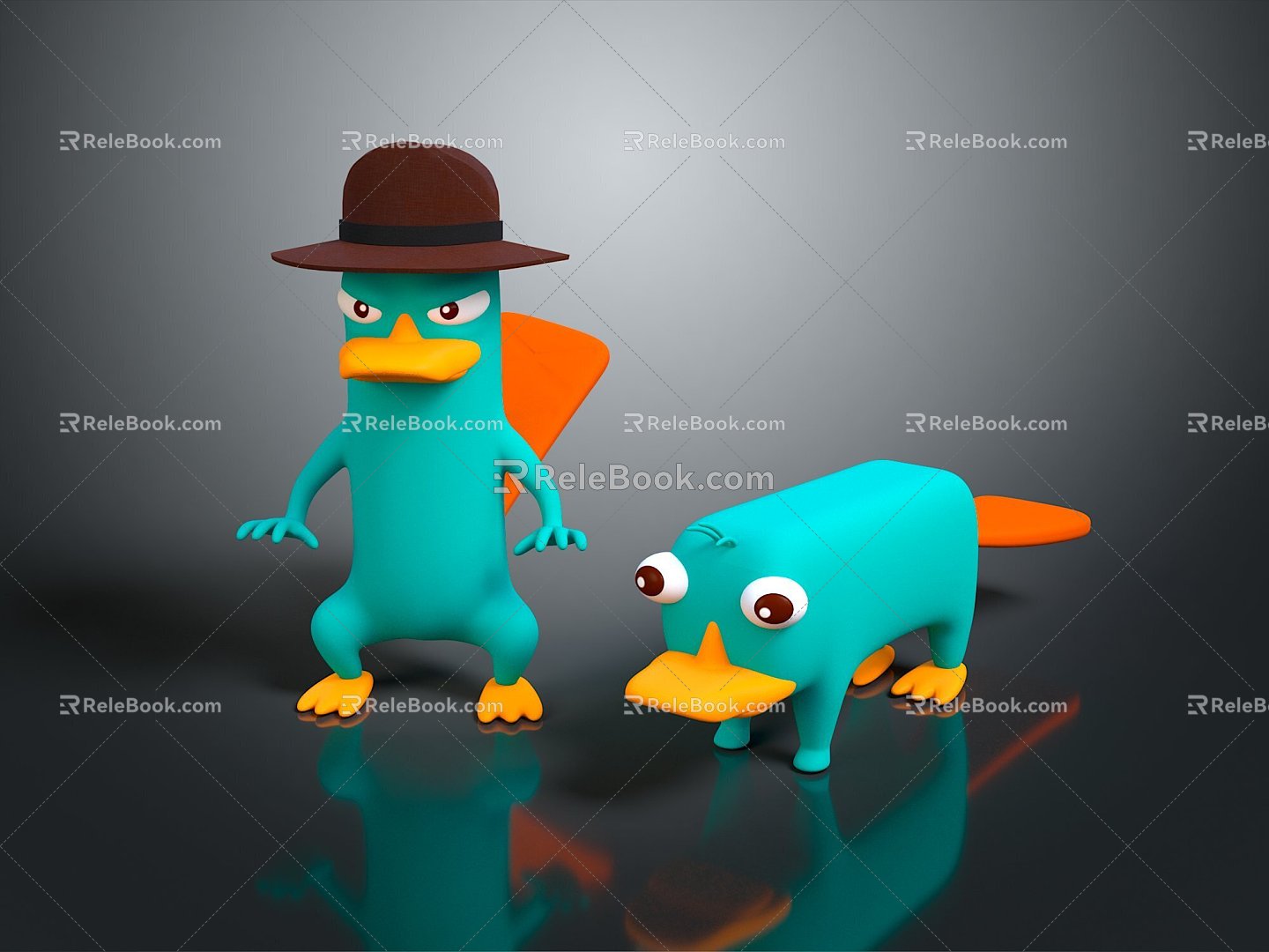 platypus red-tailed platypus leopard platypus animal 3d model