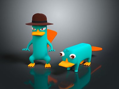 platypus red-tailed platypus leopard platypus animal 3d model