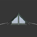 Green Outdoor Tent Furniture Design with White Panels and Support Poles