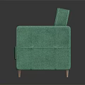 Green Two Seater Sofa with Fabric Upholstery Modern Design Wooden Legs and Simple Style