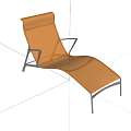 Modern Orange Lounge Chair With Curved Metal Frame And Sleek Design