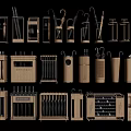 Essential Household Storage Items Including Umbrella Stands Knife Blocks And Wooden Organizers
