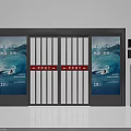 Public Facility Electric Retractable Gate With Advertising Screens Temperature Display And Access Control
