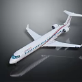 White City Jet Aircraft With Red Stripe And Twin Engines Design