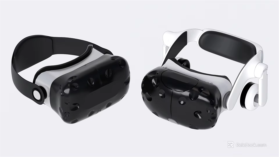 Dual Modern VR Headsets With Ergonomic Straps And Advanced Design Elements 3d model 