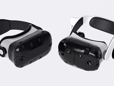 Dual Modern VR Headsets With Ergonomic Straps And Advanced Design Elements 3d model