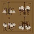 Modern Middle Style Chandelier 3d model