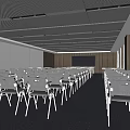 Modern Conference Hall Report Room Meeting Room Meeting Table and Chair Display Multi-function Meeting Room Training Classroom 3d model