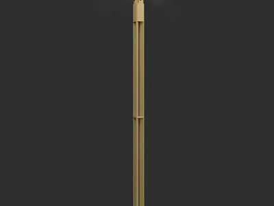 Golden Sleek Outdoor Light Pole With Modern Design For Garden Pathway 3d model