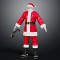 Traditional Santa Claus Costume Featuring Red White Trim and Black Belt for Holiday Celebrations