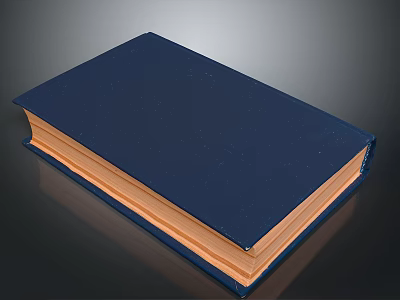 Simple Blue Cover Hardcover Book For Daily Reading And Home Use 3d model