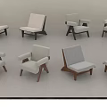 Modern Light Colored Lounge Chairs With Various Designs And Wooden Legs