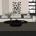 Modern coffee table coffee table combination 3d model