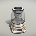 Modern TOEK Electric Kettle Featuring Transparent Glass Body Purple Handle And Silver Base Control Panel