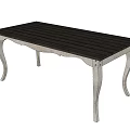 Elegant Coffee Table with Dark Brown Wooden Top and Curved Silver Metal Legs Design