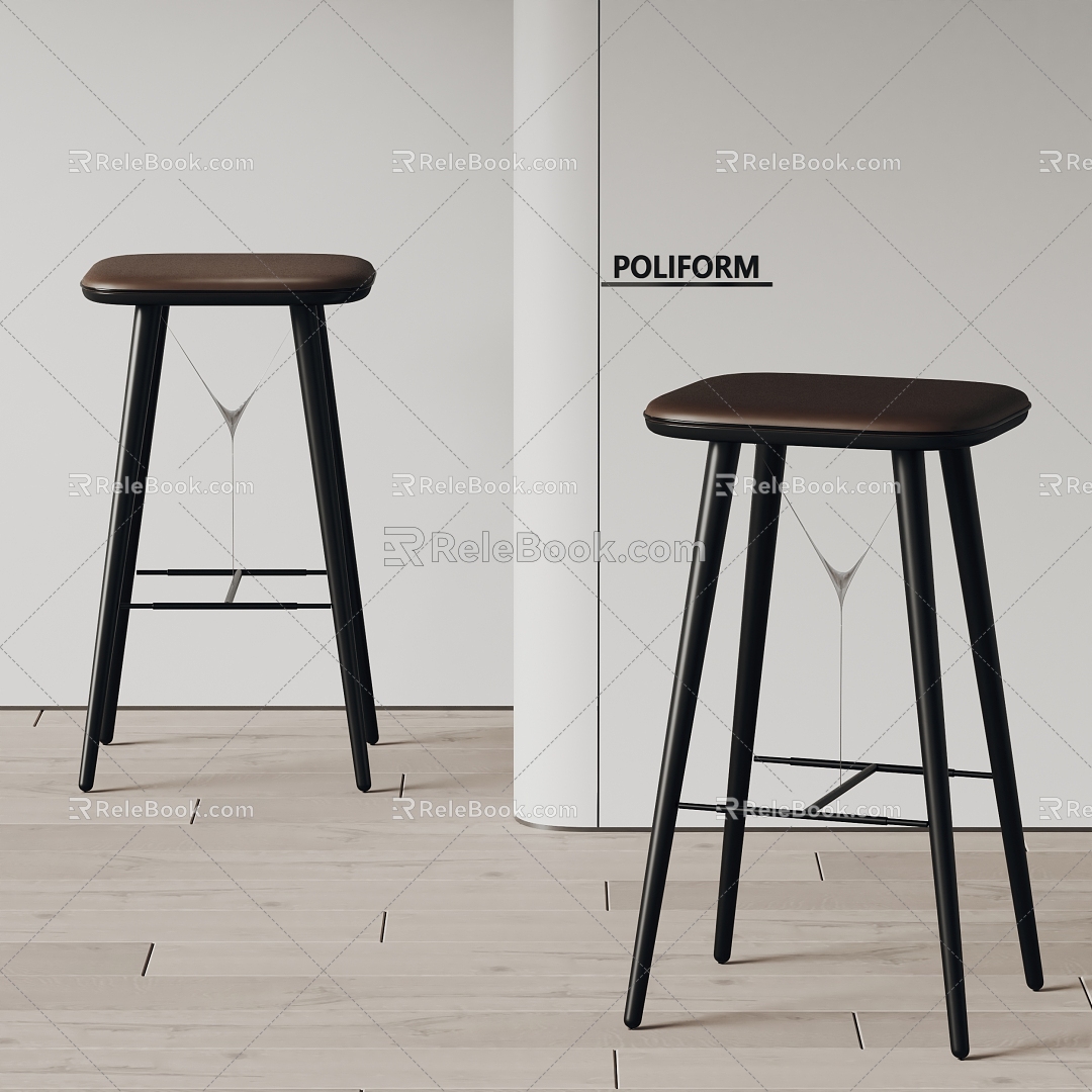 poliform modern bar chair bar stool 3d model