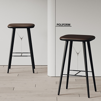 poliform modern bar chair bar stool 3d model