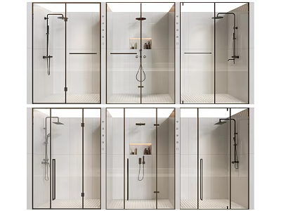 Modern Shower Sauna Interior Design With Glass Enclosure Control Panel And Steam Features 3d model