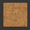 Wooden Stone Cube With Intricate Brick Pattern Surface And Solid Structure