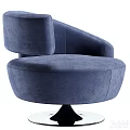 Modern Beige Leisure Chair With Velvet Upholstery Round Seat And Metal Base