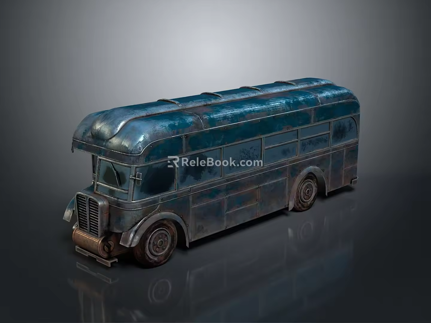 minibus minivan driverless bus school bus van box car 3d model