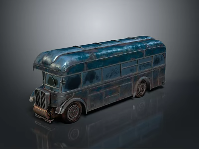 Vintage Bus Classic Design With Metallic Finish Rounded Roof And Old Fashioned Front Details 3d model