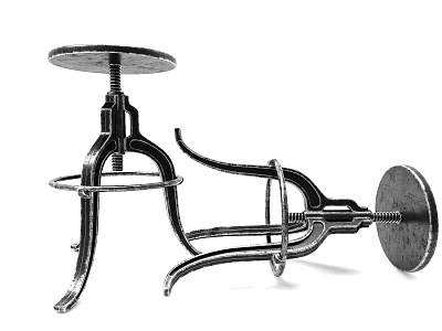 Modern Metal Bar Stools With Minimalist Design Round Base And Sturdy Support Frame For Kitchen 3d model