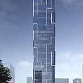 Modern High Rise Office Building With Glass Curtain Wall Exterior Design