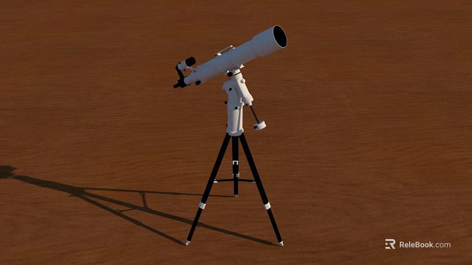 Commercial Equipment Professional White Telescope With Stable Tripod Stand For Outdoor Observation 3d model 
